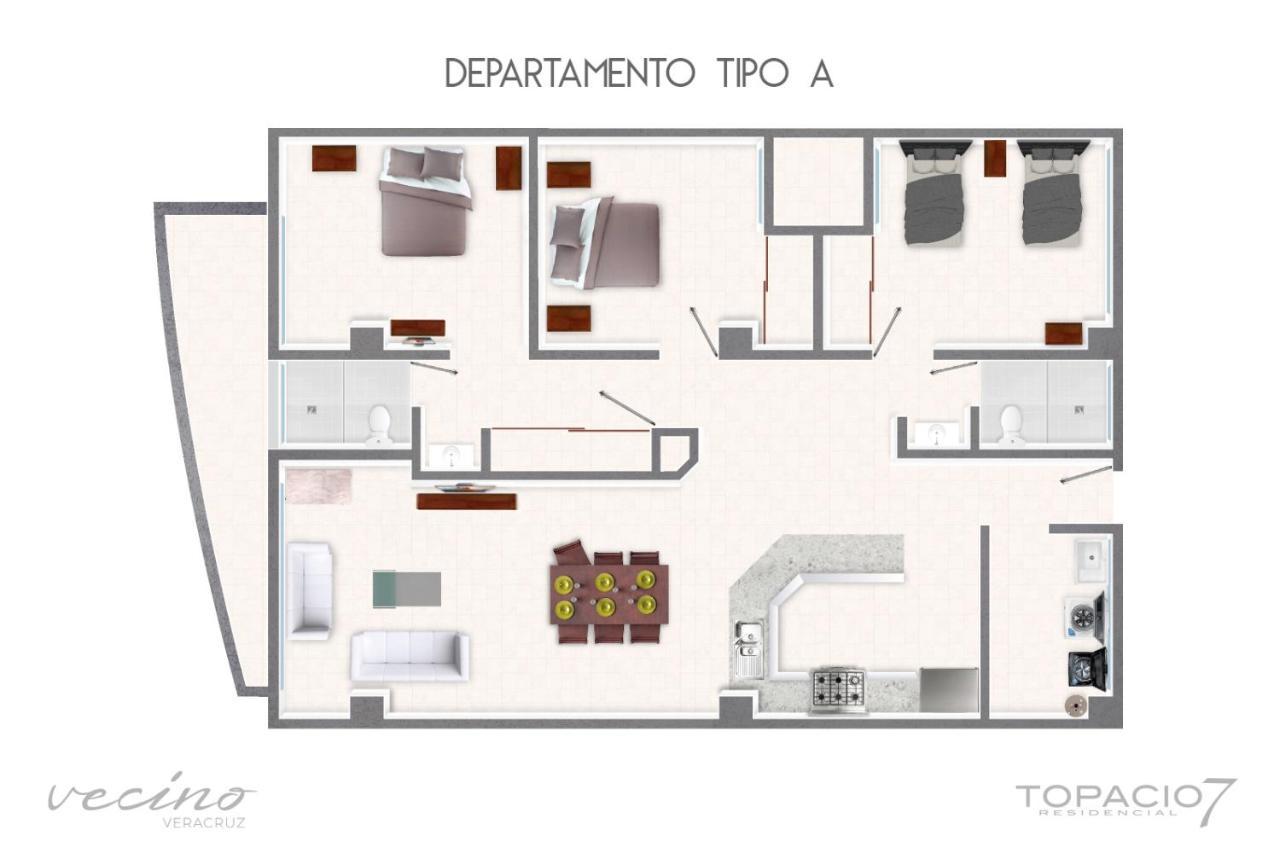 Ferienwohnung Topacio7 Residencial Boca del Río Exterior foto